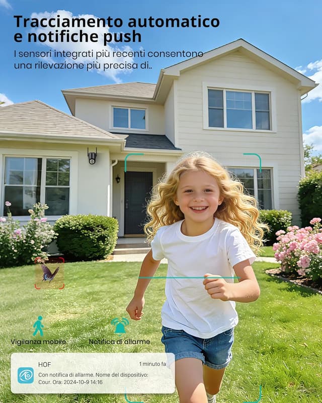 Detalle 2 de Reobiux 1080P Wi‑Fi PTZ con visione notturna