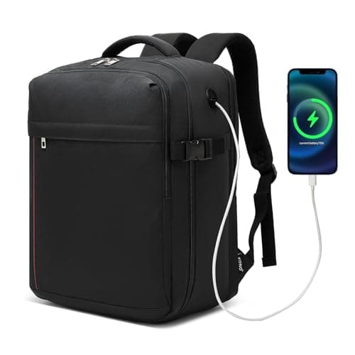 Detalle de Kono Mochila de viaje para Ryanair/Vueling cabina 40x30x20 cm (24L) con apertura 180° y compartimento portátil, negro