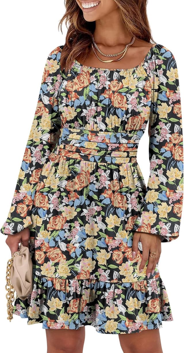 Thumbnail 6 de ANRABESS Long Sleeve Square Neck Dress