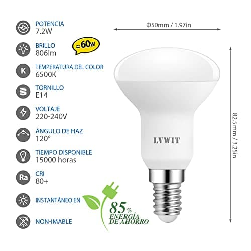 Thumbnail 1 de LVWIT Bombillas LED E14 7,2W — 806 lm