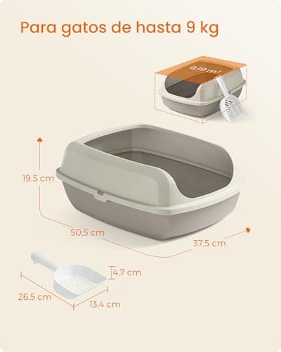 Thumbnail 6 de Feandrea Caja Arenero con Bordes Altos y Tamaño XL (abierta, con pala) PPT009LH01