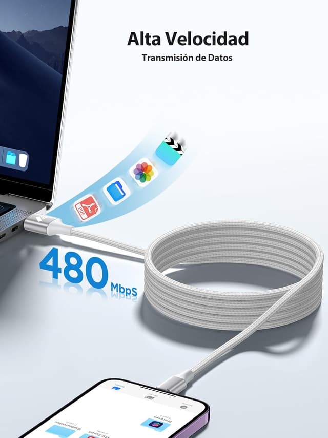 Detalle 2 de Aioneus Cable Cargador iPhone 2M