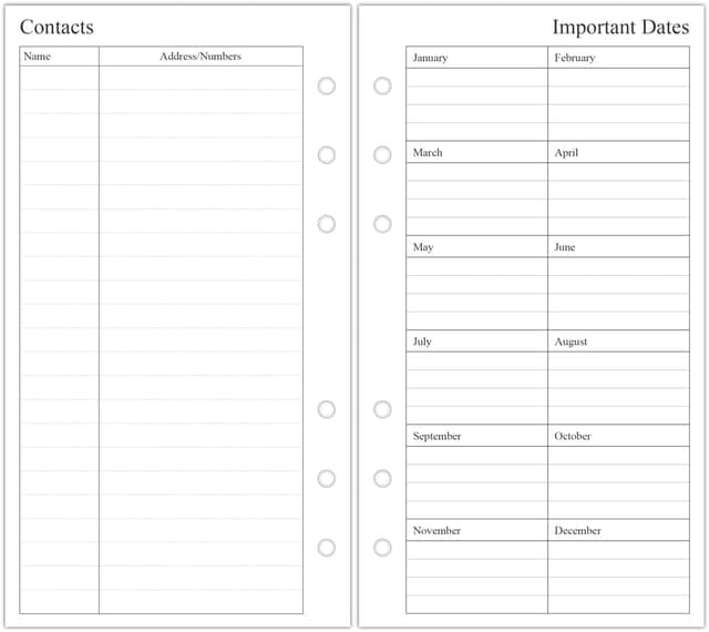 Detalle de Orgnizme 26–27 Middle Year Diary Refill (Personal Size) for Filofax Personal Organiser