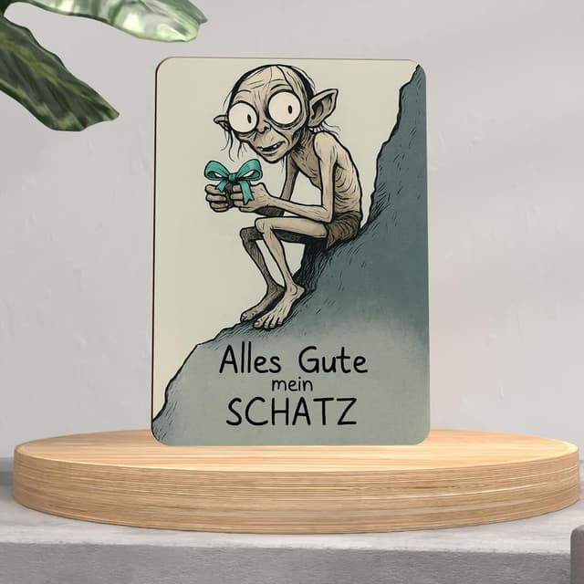 Thumbnail 3 de Herr der Ringe Gollum Holzkarte Geburtstag 💌