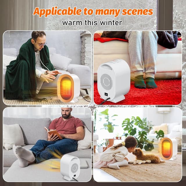 Thumbnail 5 de 1200W Portable Ceramic Space Heater with Thermostat