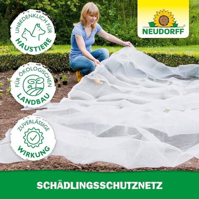 Detalle de Filet de protection contre les parasites Neudorff pour légumes et plate-bandes surélevées
