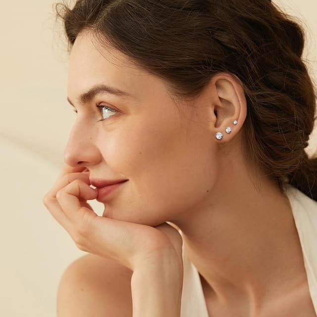 Detalle de Ohrstecker-Set aus 316L für 7 Paar Piercings