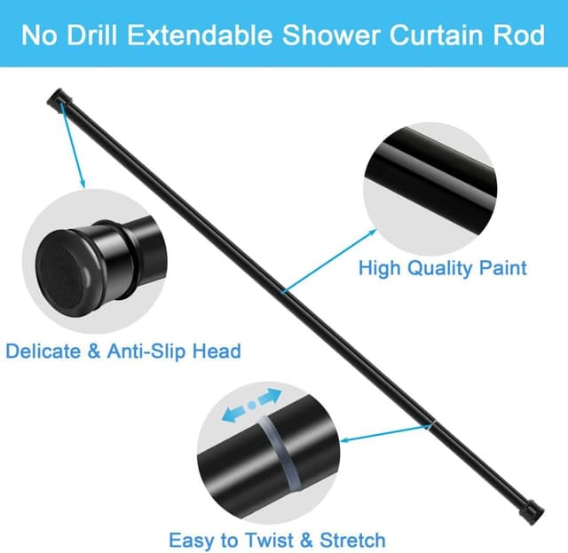 Thumbnail 3 de 1PC Tension Rod 83โ160 cm extendable curtain pole ๐ช