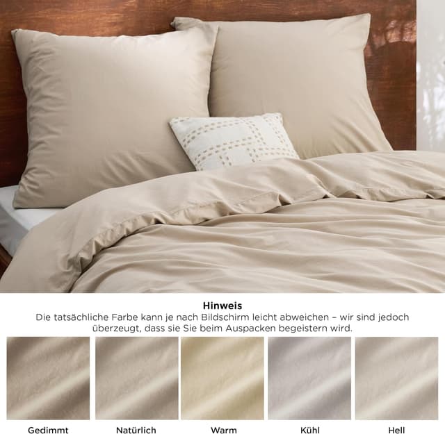 Thumbnail 6 de Bedsure Bettwäsche 220x240 cm aus Baumwolle, 3-teilig (Hazel Taupe) mit Reißverschluss
