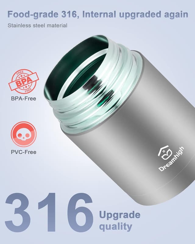 Thumbnail 3 de Dreamhigh Thermal Food Flask 800ml, 12h hot/cold 🥣