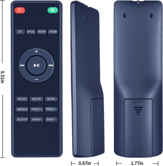 Detalle 2 de TCNOUMT Voyage201 replacement remote control for Heymell Soundbar Voyage 201