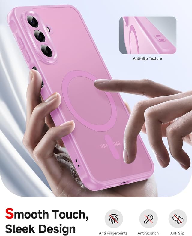 Detalle de LeYi magnetic MagSafe-style phone case for Samsung Galaxy A17 4G/5G (2-pack screen protectors) – Pink