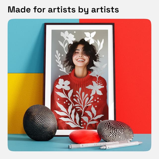 Detalle 2 de ARTISTRO Dual Tip Acrylic Paint Pens (Silver) – Fine 1mm + Dot 5mm