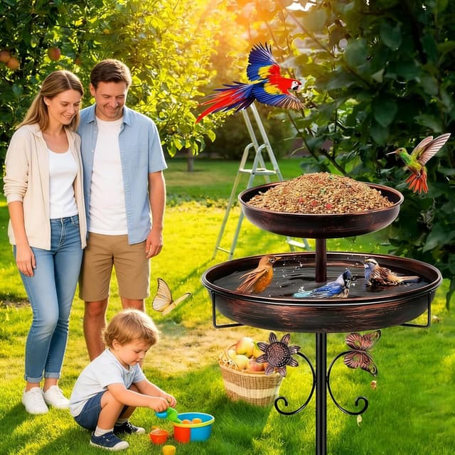 Thumbnail 3 de 45In Vintage Bird Feeder with Bath