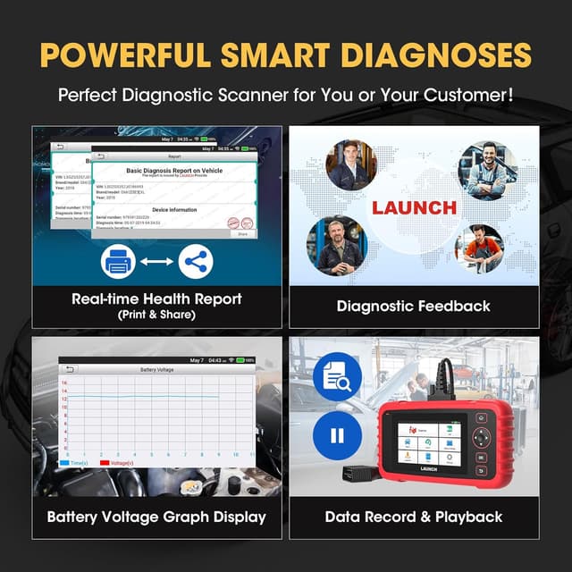 Detalle de LAUNCH CRP129X V2.0 : valise diagnostic auto multimarque pour codes, ABS/SRS, moteur et transmission