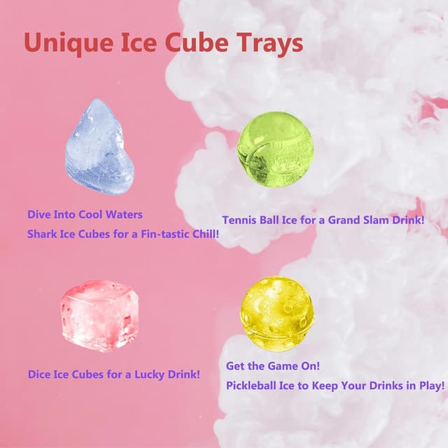 Thumbnail 6 de Pickleball 3D Eiswürfelform (BPA-frei) für große runde Eiswürfel – mit Deckel, TPE/PP