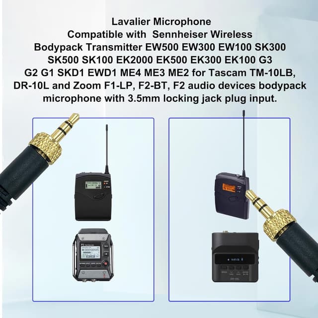 Thumbnail 1 de SPTSSWET Lavalier Mikrofon für Sennheiser 5 ft