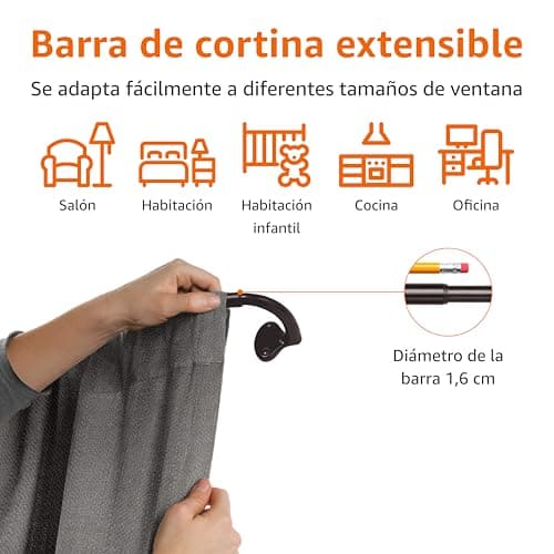 Thumbnail 1 de Amazon Basics Tringle à rideaux extensible de 122 à 224 cm – Bronze