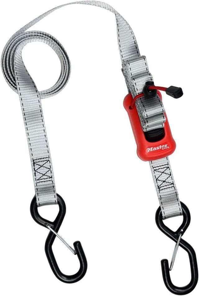 Detalle de Master Lock 3313EURDAT Cinghie di Fissaggio con Moschettone Grigio 2,50 m