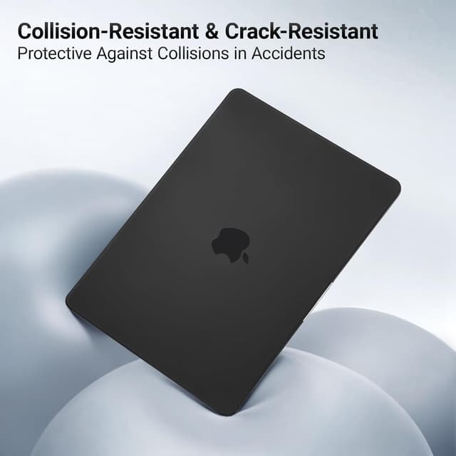 Detalle de MOSISO Hard Shell Case for MacBook Air 13-inch (M1 2021–2018) with Keyboard Cover, Screen Film, and Storage Bag - Black