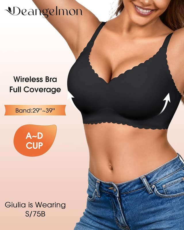Detalle de Seamless Jelly Bras 3-Pack Deep V Wireless Push-Up 🩲