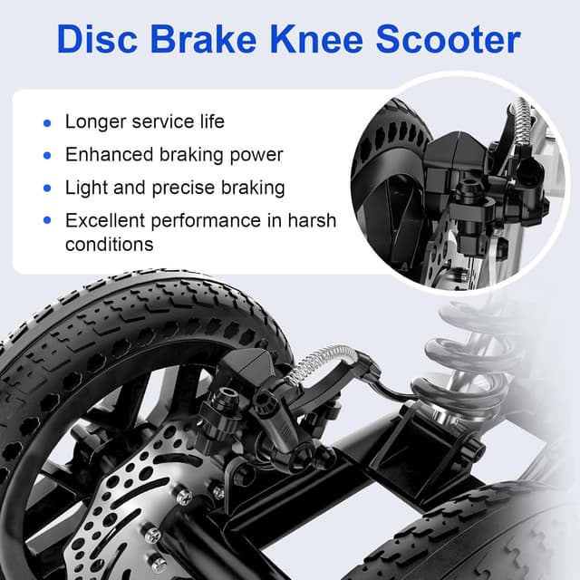 Thumbnail 3 de BlessReach 350 Lbs Foldable All Terrain Knee Scooter