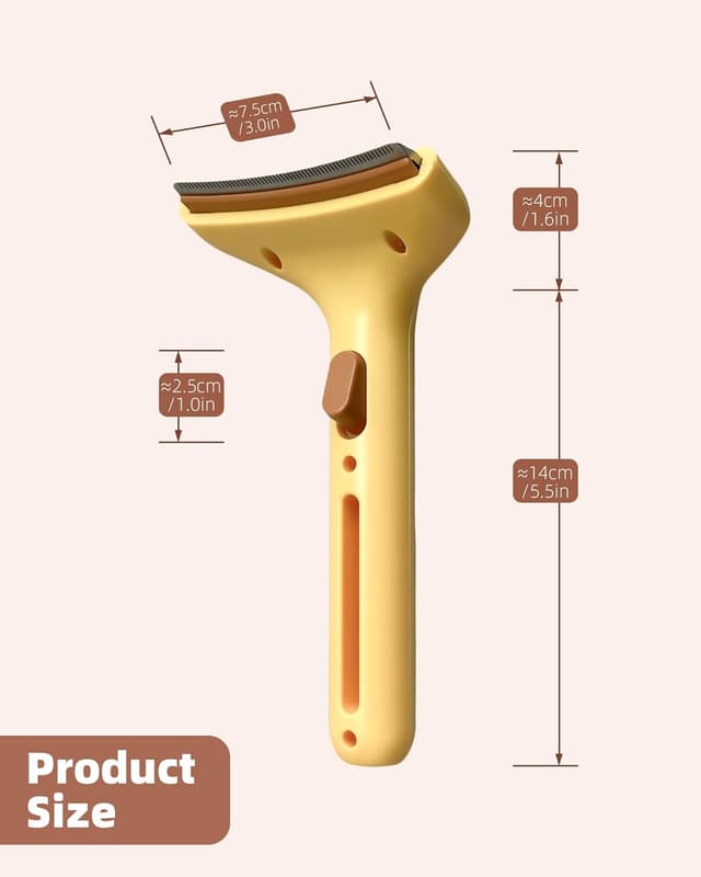 Thumbnail 6 de ETIALURE Unterwolle Bürste Katze (Gelb) mit Knopf – Unterfellbürste für Hunde & Katzen