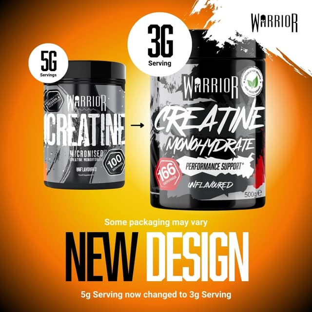 Detalle 2 de Warrior Creatine Monohydrate Pulver (mikronisiert) – vegan, zuckerfrei, 500 g, Tropical Sunrise