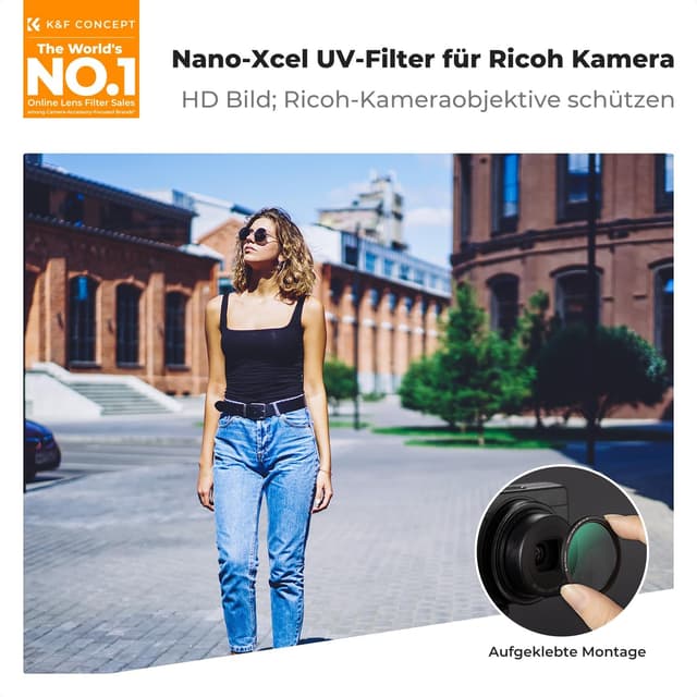 Detalle 2 de K&F CONCEPT UV-Filter (MCUV) für Ricoh GR-Serie – Schutzfilter für GR II/III/IV, IIIx & mehr