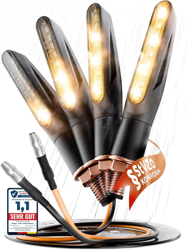 Detalle de Binego 4x LED Blinker Motorrad mit Lauflicht