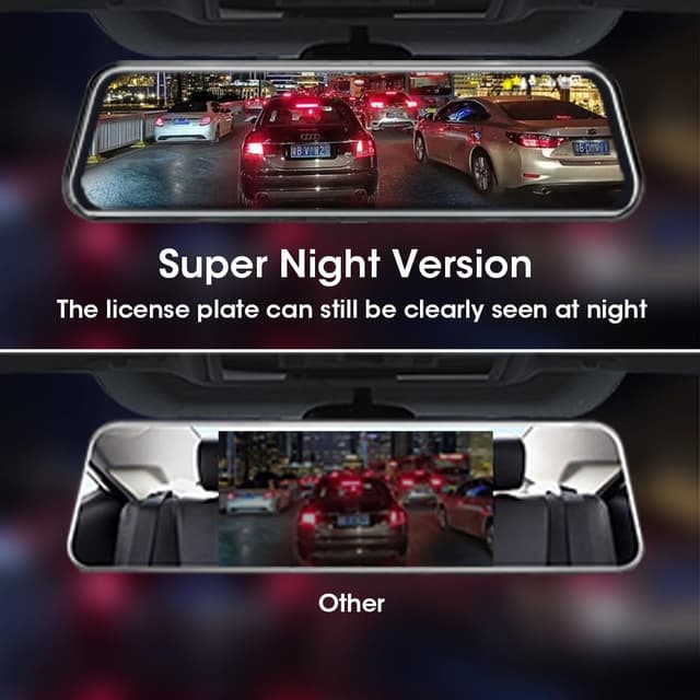 Detalle de Jansite 10" Mirror Dash Cam 1080P dual camera