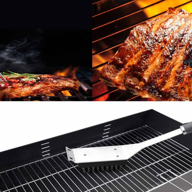Detalle 1 de Stainless steel BBQ brush QH7 2-in-1