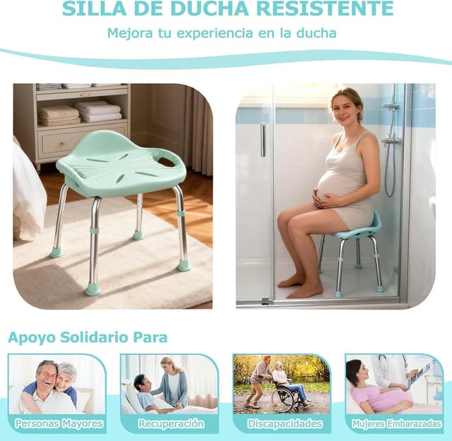 Thumbnail 5 de UOJYAIP Taburete de Baño Ajustable 41–51 cm