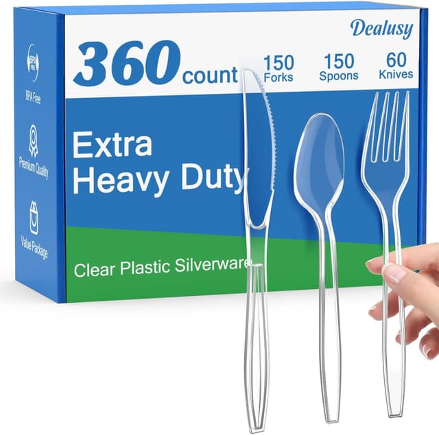 Imagen de Dealusy 360 Count Disposable Plastic Cutlery Set 🍴 en OfertitasTOP