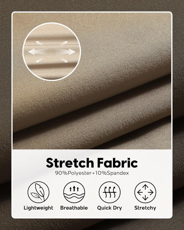 Detalle de maamgic Men’s 5/7 Inch Casual Classic Fit Hybrid Shorts with Multi-Pocket Quick-Dry