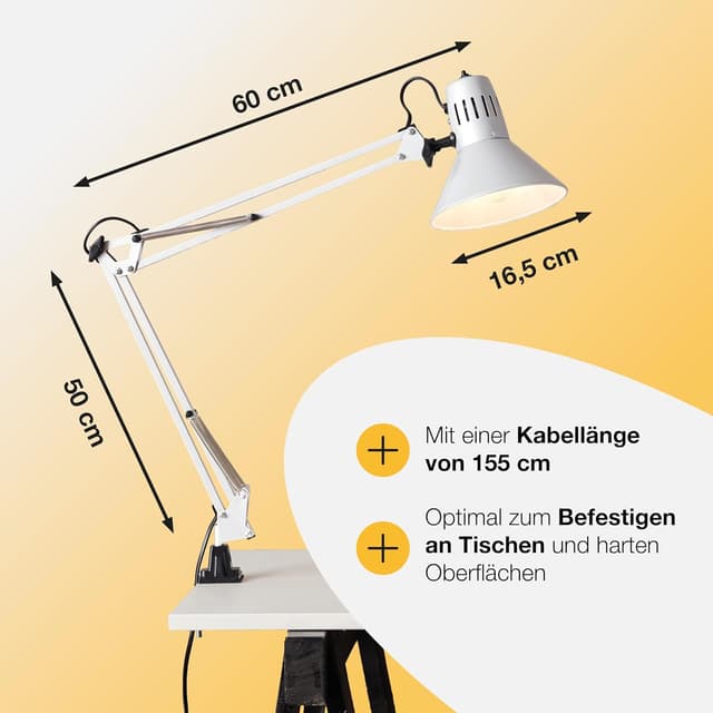 Detalle 1 de Lampada da scrivania Hobby con pinza bianco