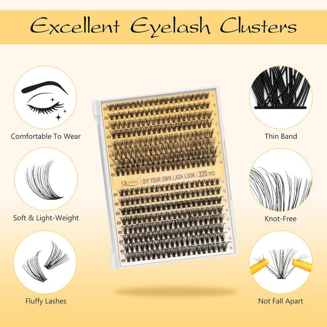 Thumbnail 1 de QUEWEL Lash Clusters Kit 320 Pcs