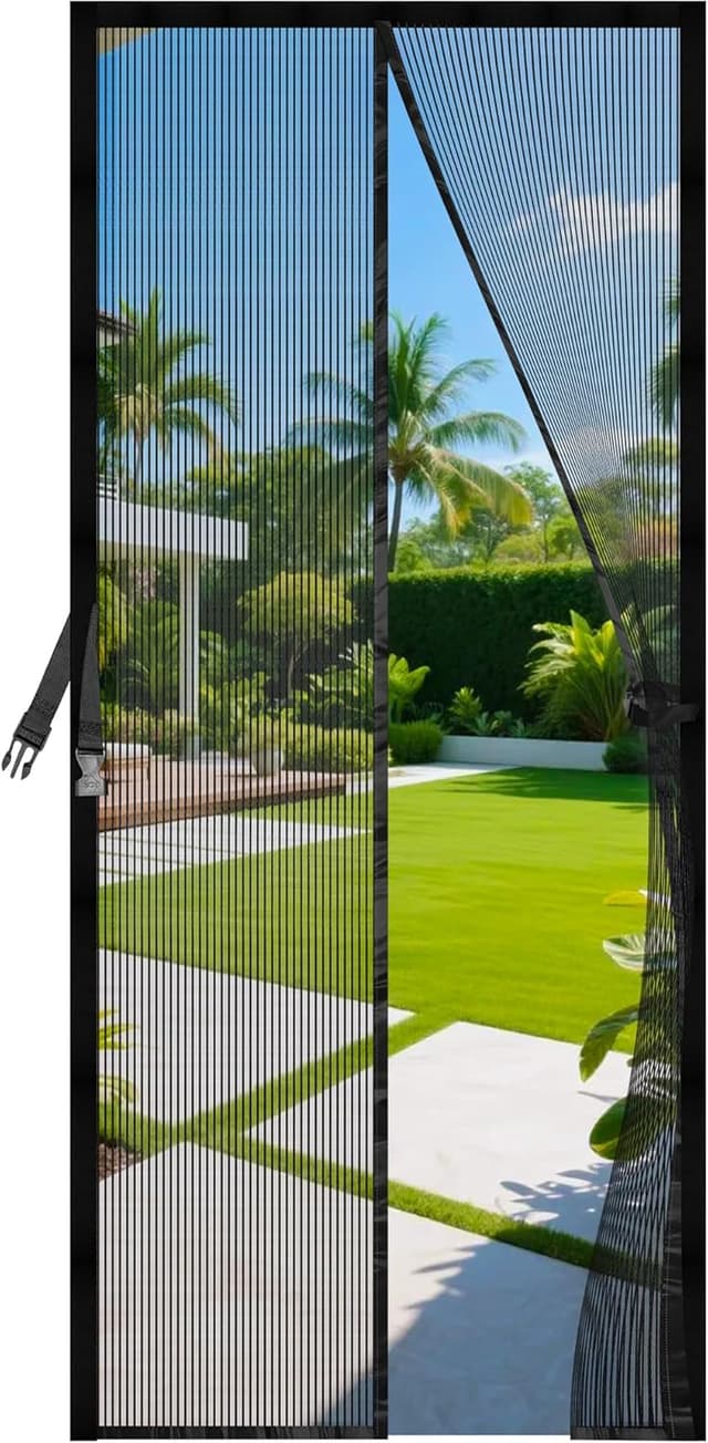 Detalle de JANORS zanzariera magnetica per porta finestra 90x210 cm, senza forare