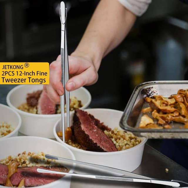 Thumbnail 1 de JETKONG 12-Inch Kitchen Tweezers Duo