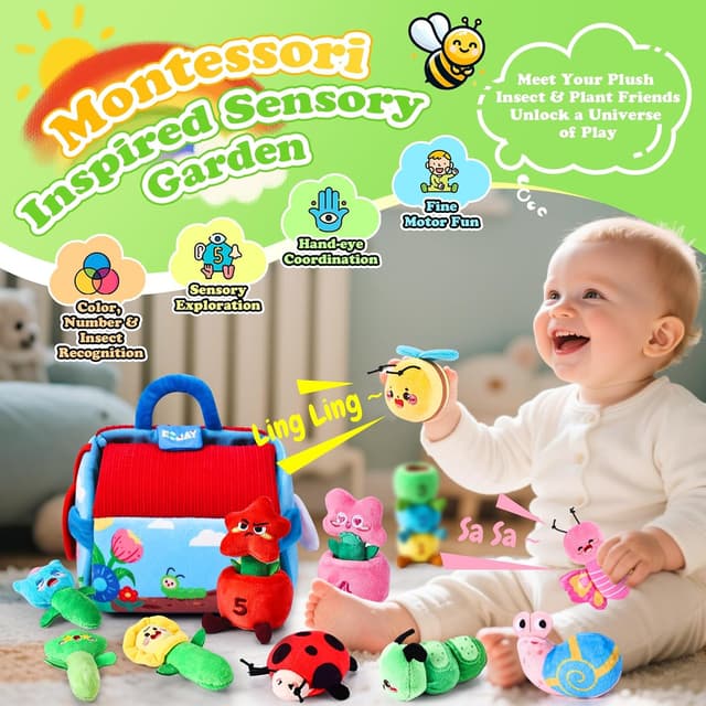 Detalle 2 de Esjay Montessori Garden Plants & Bugs Toddler Toy (12–18 Months)