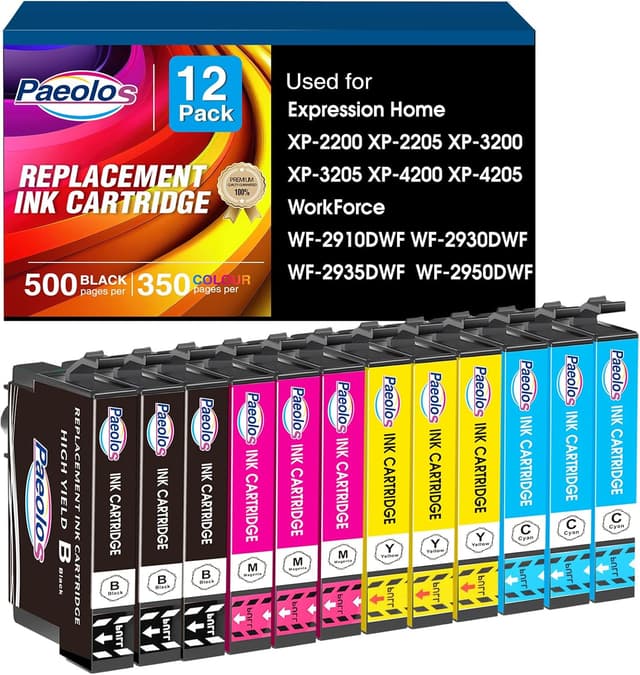 Detalle de Paeolos 604XL ink cartridges multipack 12 Pack 🖨