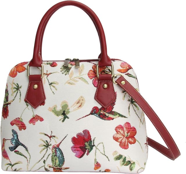 Detalle 2 de Tapestry handbag for women, Golden Lily design