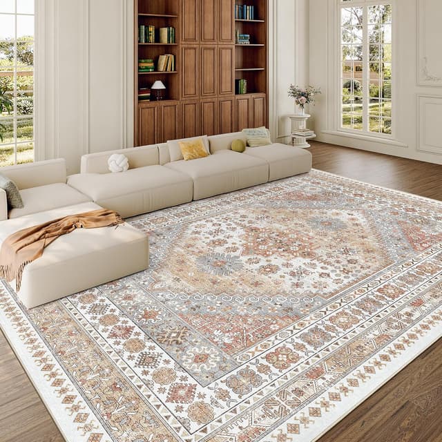 Detalle 2 de zesthome 8 x 10 ft washable vintage rug for living room