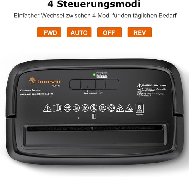 Detalle 2 de Bonsaii C261-C Aktenvernichter 8 Blatt 🗑