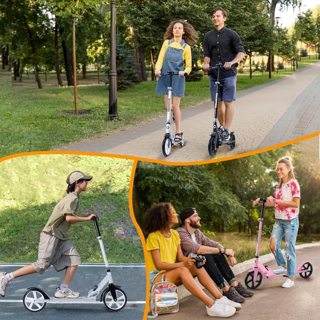 Thumbnail 6 de Kick Scooter for Kids (Ages 6+) to Adults – Adjustable Handlebars, Rear Brake & Big Wheel Foldable