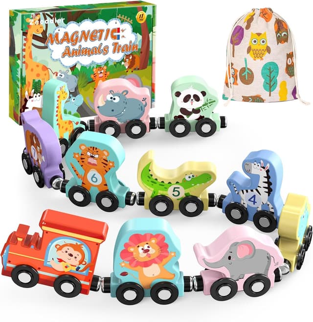 Imagen de Zeoddler 11 Magnetic Wooden Train Set en OfertitasTOP