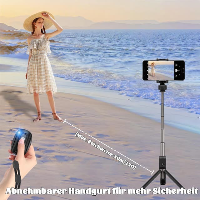 Thumbnail 5 de VYVIYON Bluetooth-Kameraselbstauslöser für iPhone & Android – wiederaufladbar mit Selfie-Knopf (2er Pack Handgelenkschlaufe)