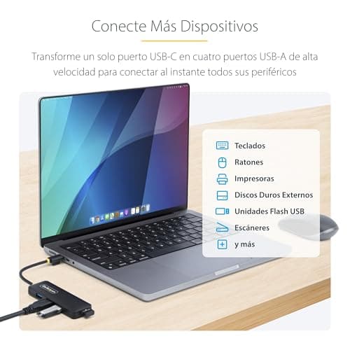 Detalle 2 de StarTech.com Hub USB-C 4 puertos 5 Gb/s