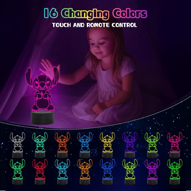 Detalle 2 de Stitch Lampe 16 Farben Nachtlicht