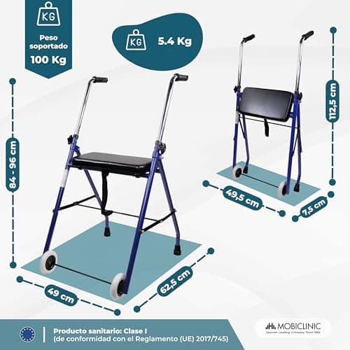 Thumbnail 1 de Mobiclinic® Emérita - Andador Plegable y Ajustable para Ancianos 🚶